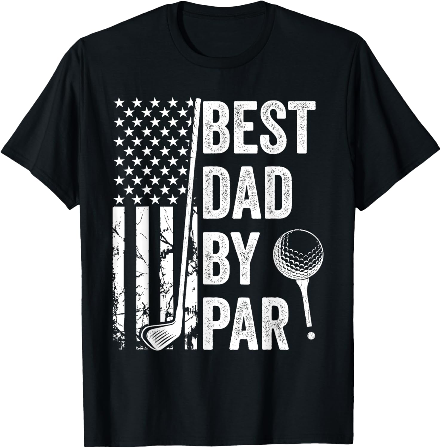 Best Dad By Par Usa Flag Golf Fathers Day Golfing Dad
