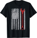 Auto Repairman Car Mechanic Wrench Workshop Tools Usa Flag