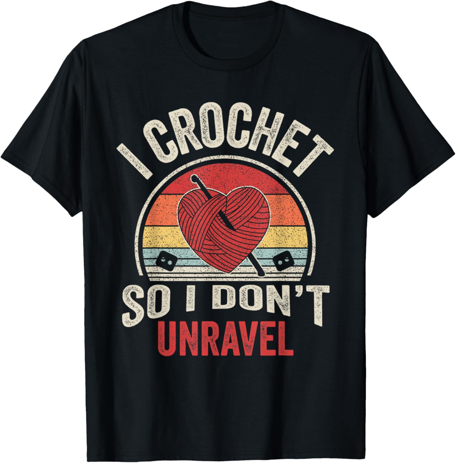 Vintage Retro I Crochet So I Don't Unravel Crafts Yarn