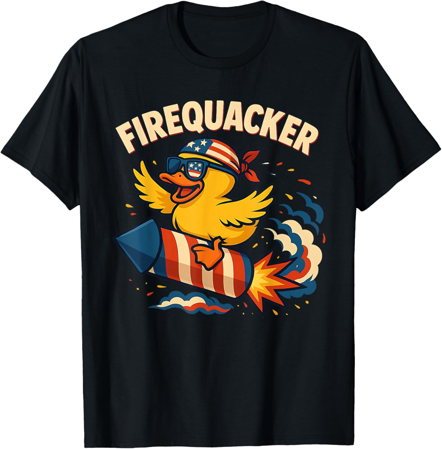Funny 4Th Of July Duck Firequacker Patriotic Usa Flag Kids
