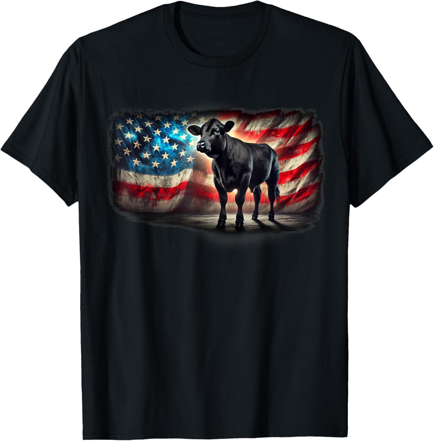 Angus Rancher Usa American Flag Cow