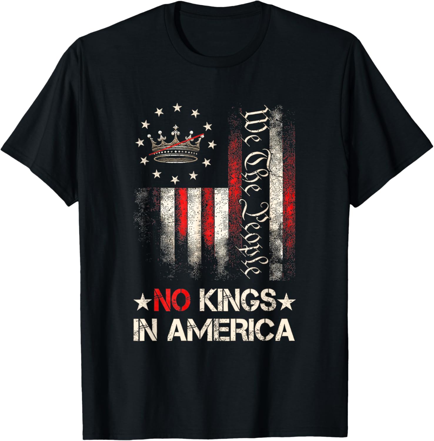 No Kings In America Vintage Political Usa Flag We The People