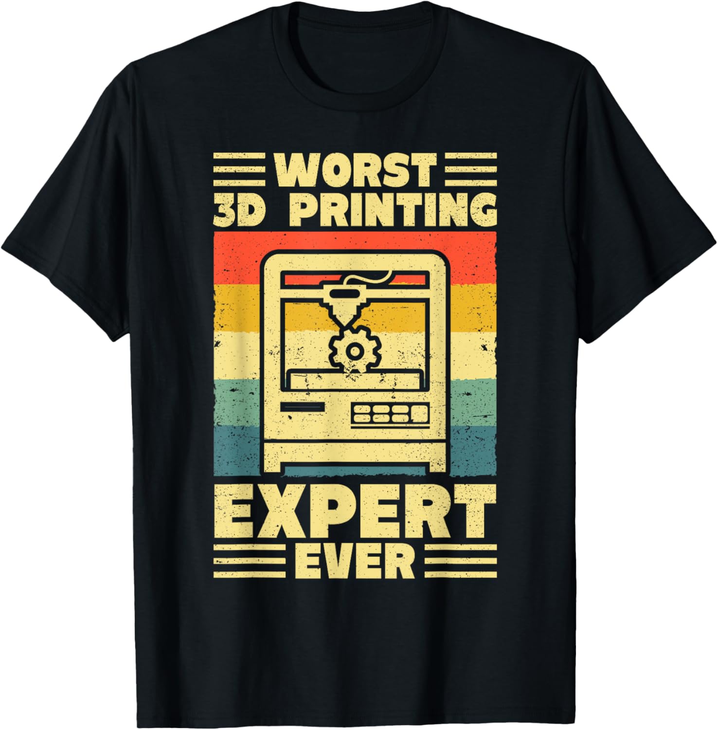 Worst 3D Printing Expert Ever Filament Printer Retro Men