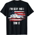 Funny Camping Rv Im Sexy And I Tow It Vintage Usa Flag
