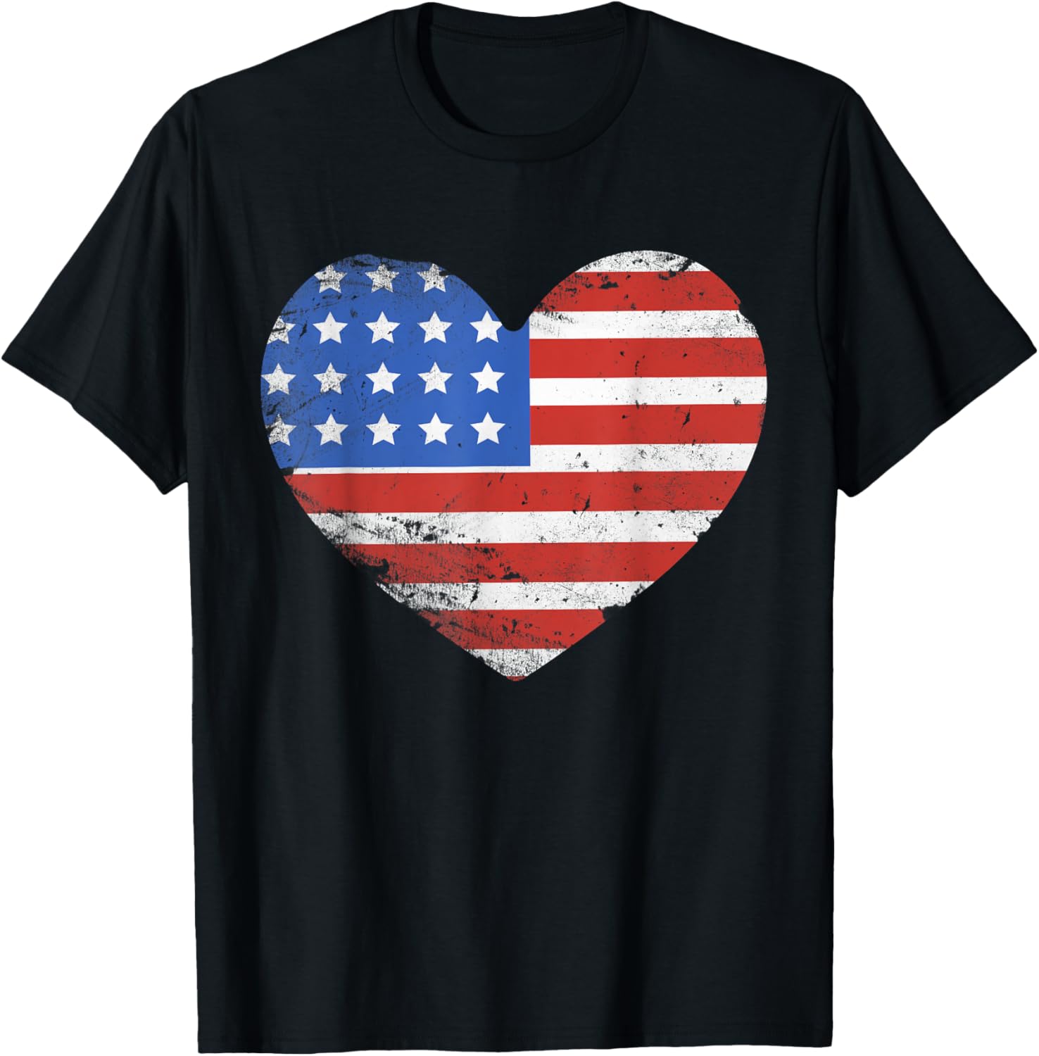 Vintage Heart Usa American Flag