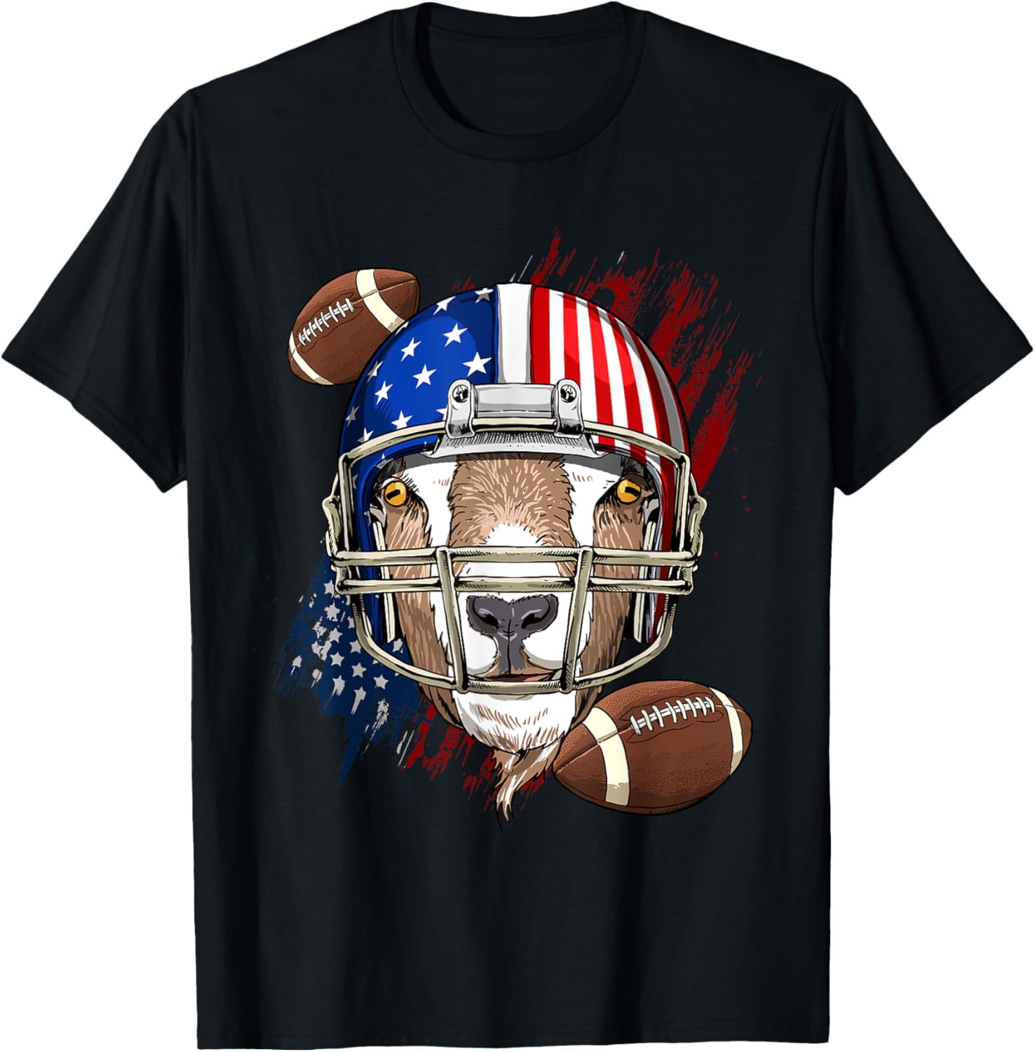 Goat American Football Goat Lovers Usa Flag