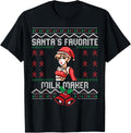 SANTA\u2019S favorite milk maker Ugly sweater Christmas