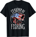 Fishing Shirt Usa Flag Fish Id Rather Be Fishing