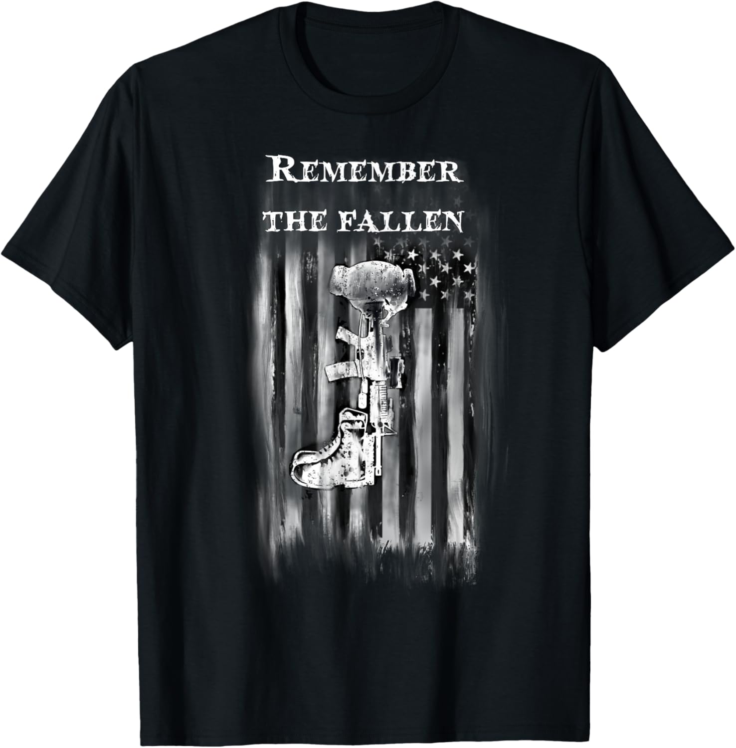 Usa Fallen Soldier Battle Cross Flag Warrior Shirt