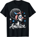 Black African American Women Girl Usa Flag Freedom Patriotic
