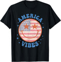 America Vibes Happy Face Smile American Flag 4Th Of July
