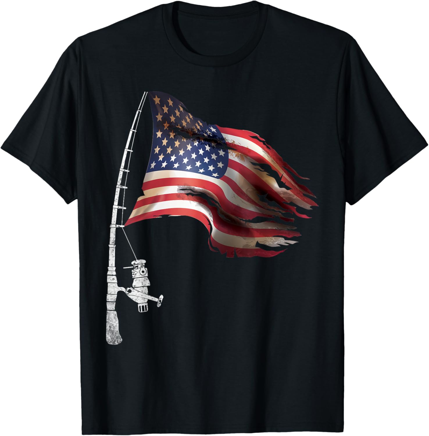 Fishing American Flag Fisherman Patriotic Day 4Th Of July