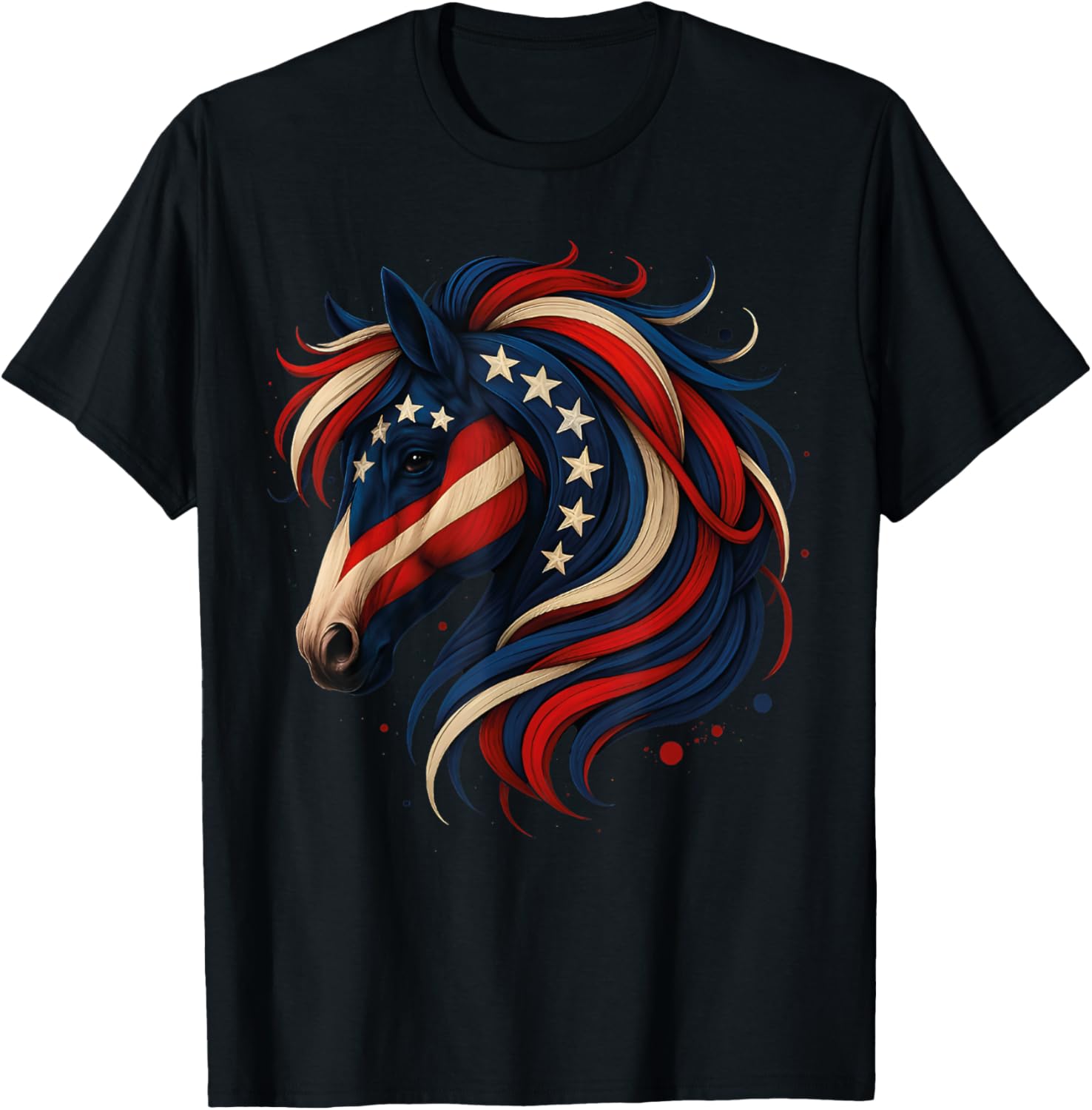 Patriotic Horse Graphic 4Th Of July American Flag Fireworks