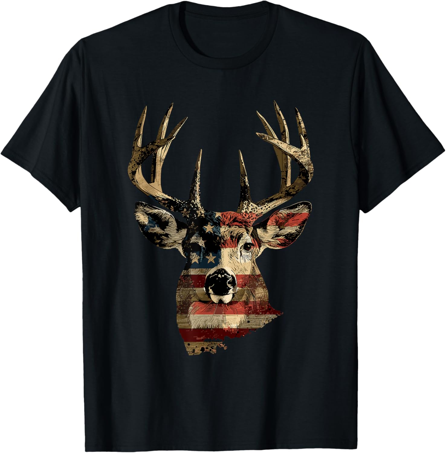 Whitetail Buck Deer Hunting 4Th Of July Usa American Flag