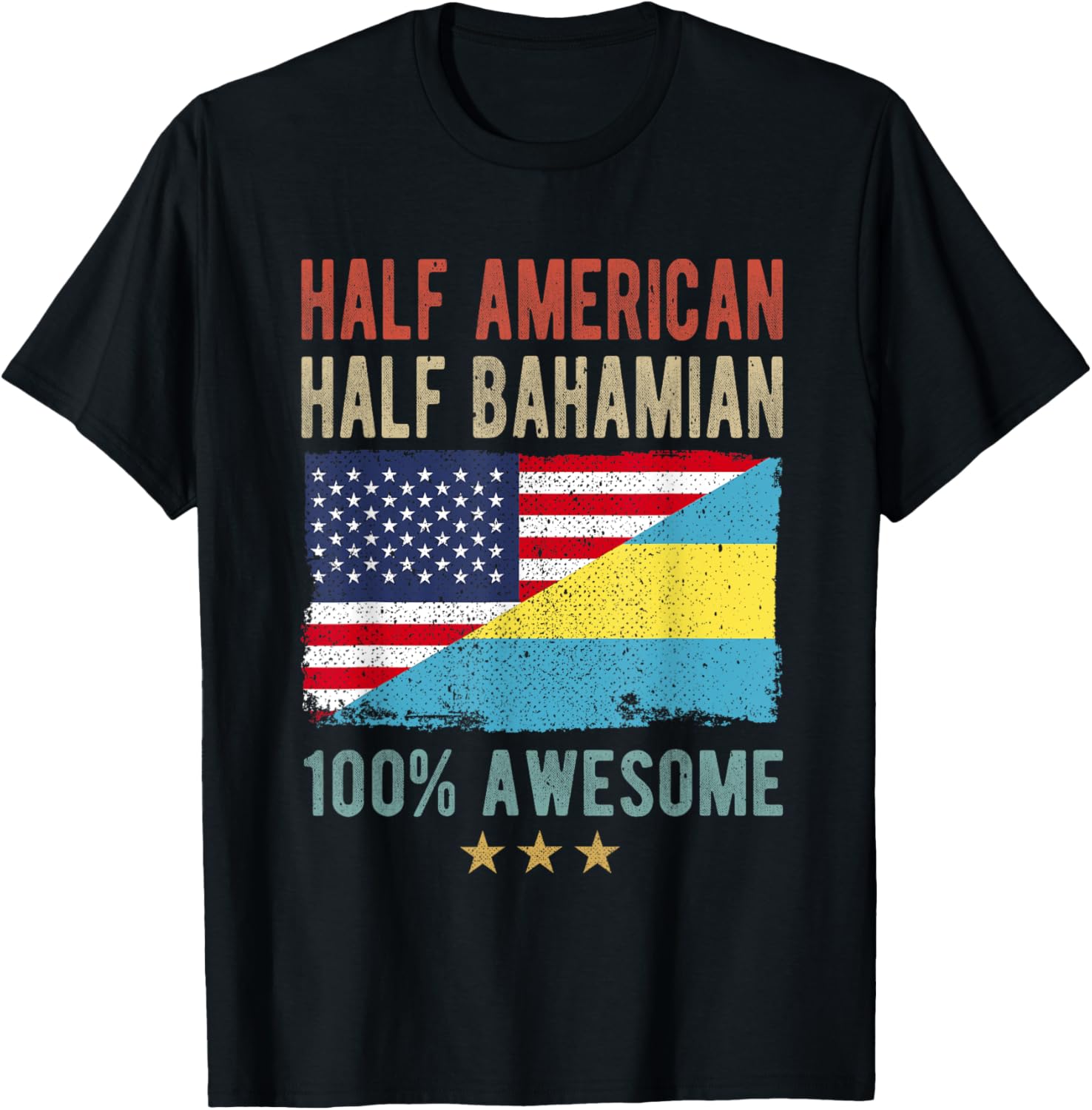 Usa Bahamas Flag Half American Half Bahamian