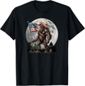 Bigfoot Sasquatch American Flag Full Moon Patriotic