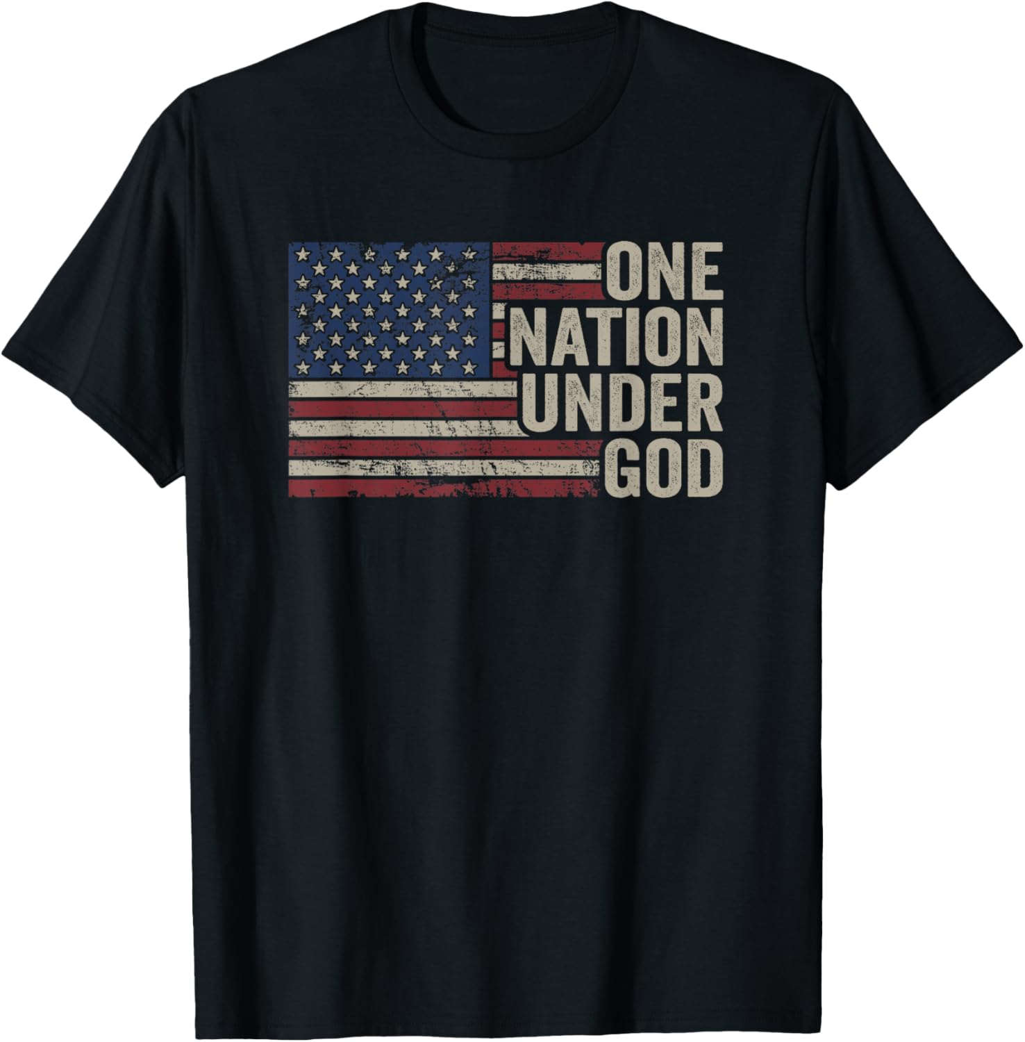 One Nation Under God Christian Usa Vintage American Flag