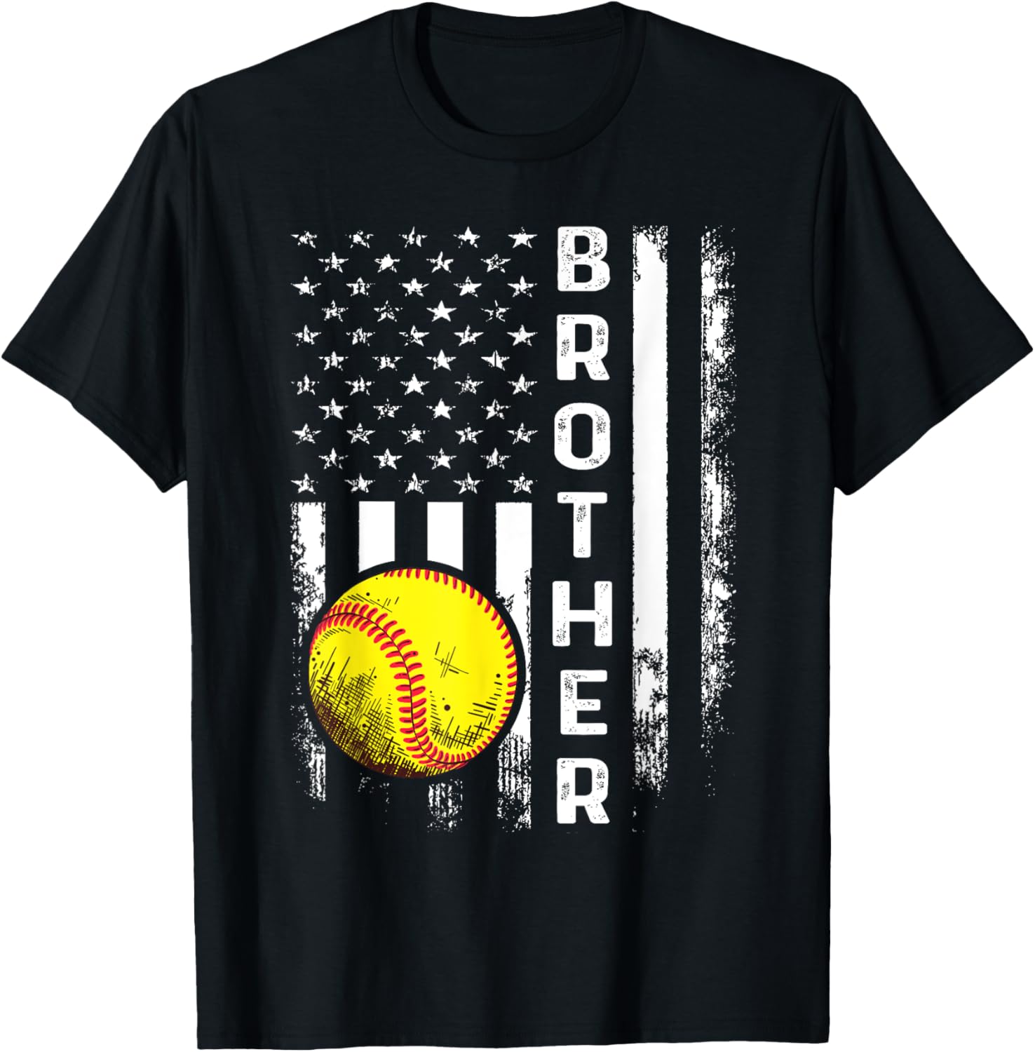 Softball Brother American Flag Vintage Christmas Xmas