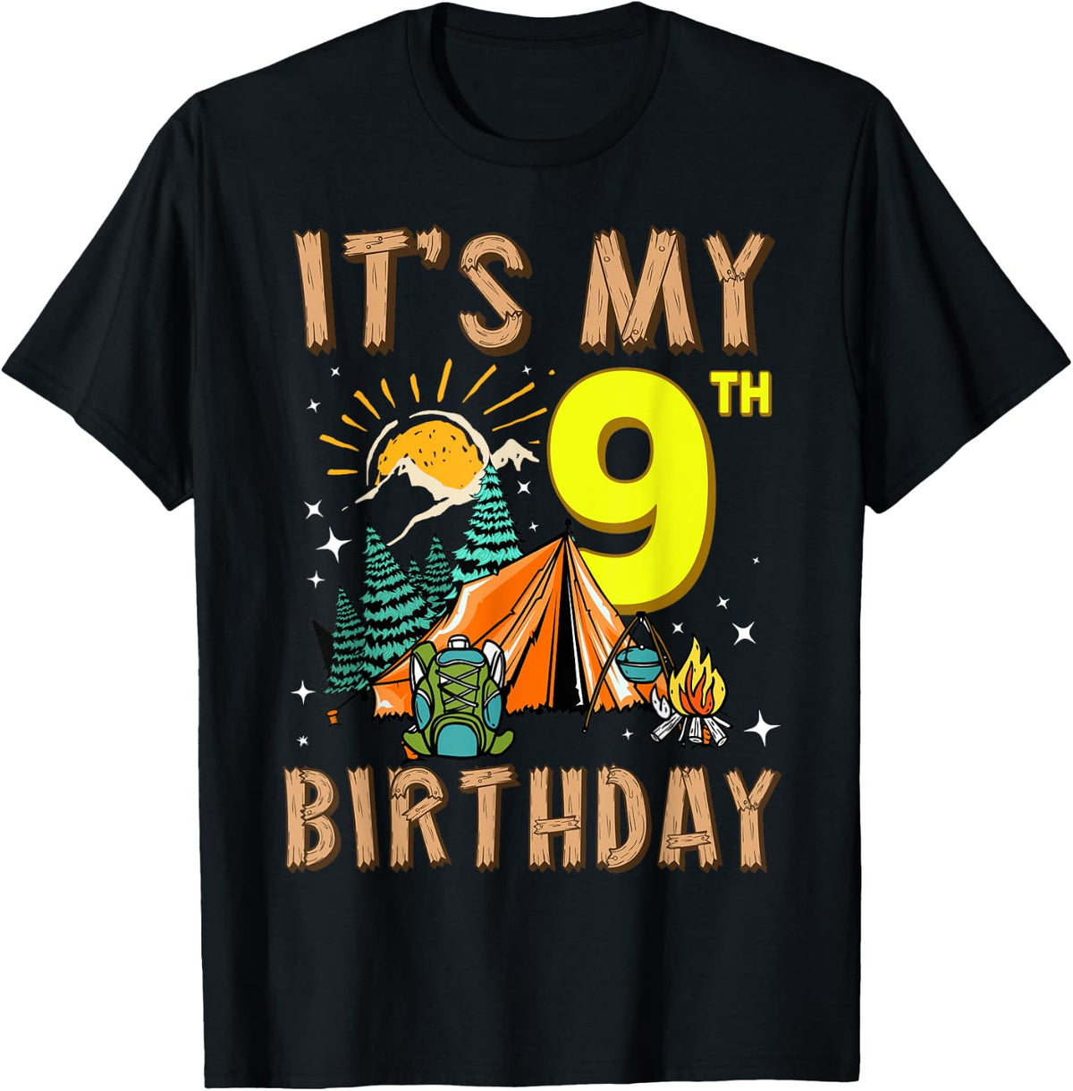 It's My 9th Birthday Camper 9 Year Old Camping Boy Girl Birthday Design 77
