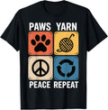 Paws Yarn Peace Repeat Crochet Funny Crocheting