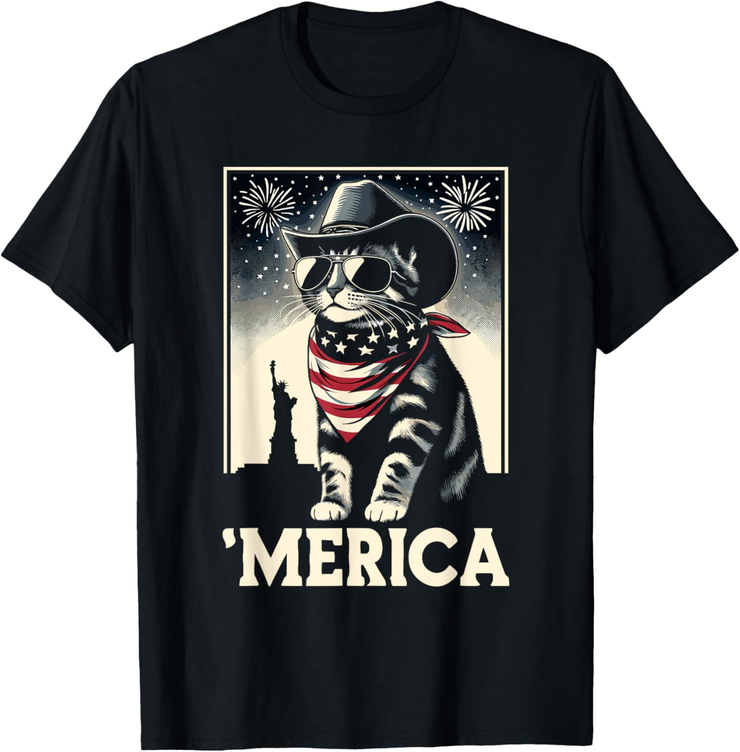 Usa Merica Cat 4Th Of July Men Women Kids Funny Patriotic