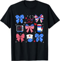 Nurse Bow Stethoscope Usa Flag Patriotic 4Th Of July