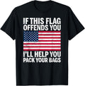 Utopia Sport Usa Shop If This Flag Offends You Ill Help You Pack Your Bags Patriotic T Shirt Womens Unisex Casual Black Short Sleeve Distressed Oversize Bold Patriotic Print T Shirt Small
