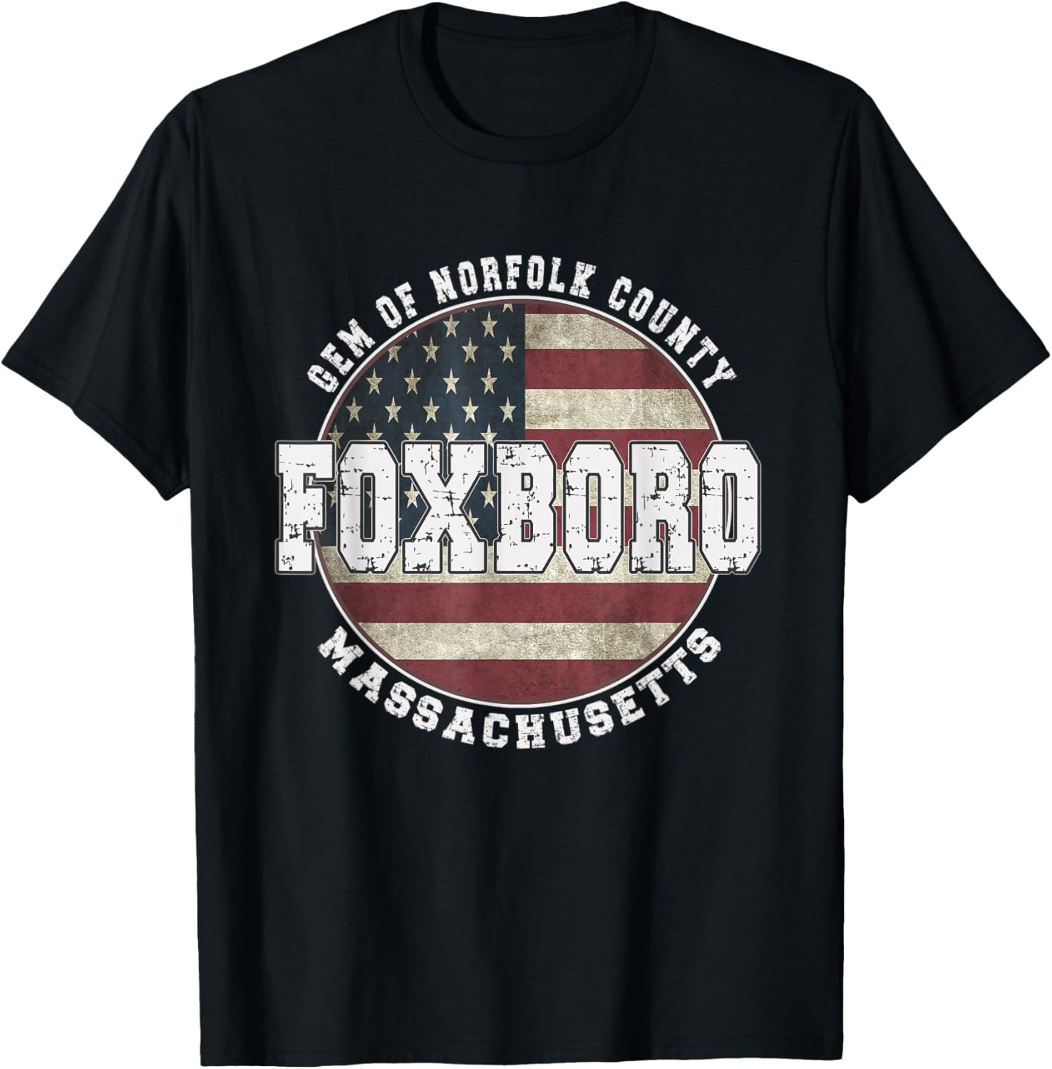 Foxboro Massachusetts Vintage American Flag