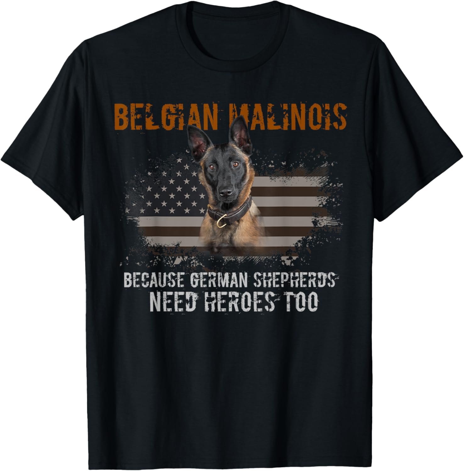 Belgian Malinois American Flag Funny T Shirt Dog Gift