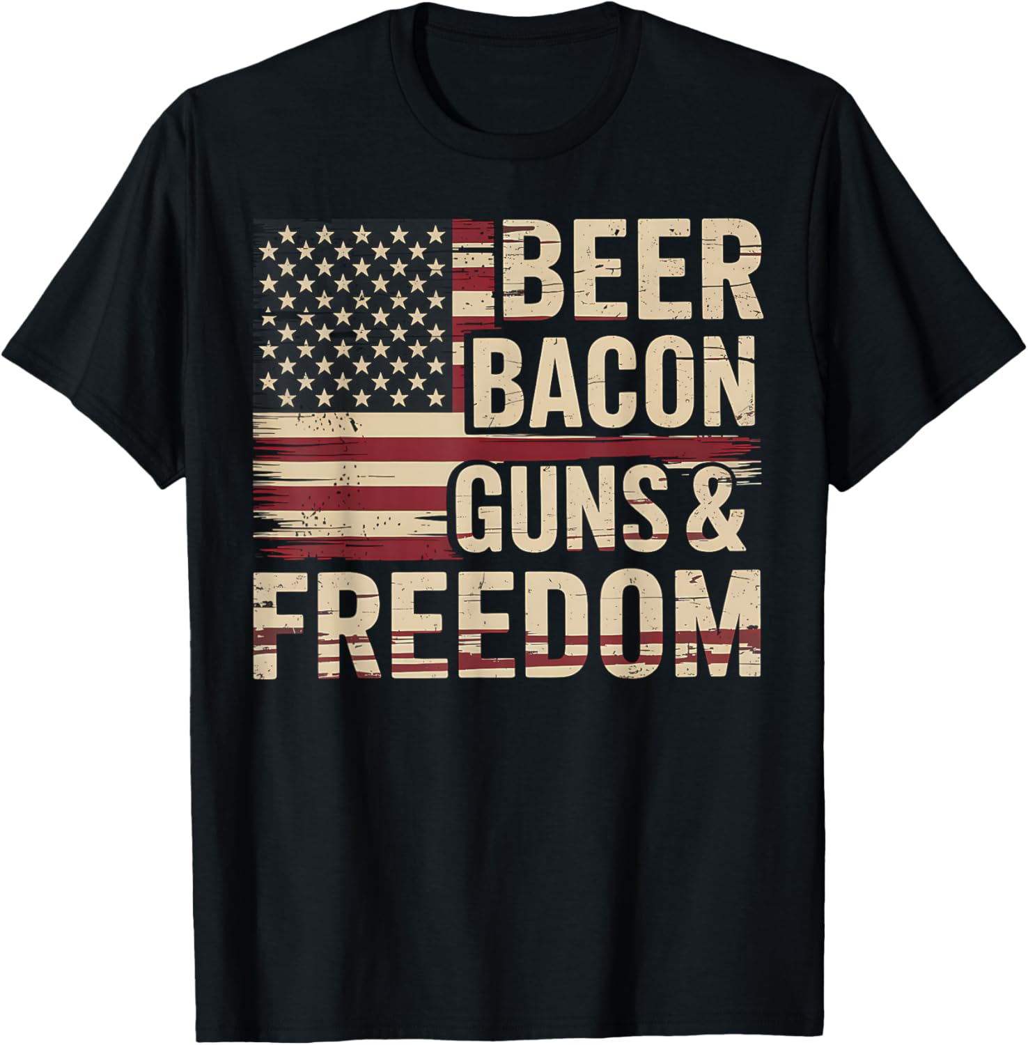 Freedom Beer Bacon Guns Usa Flag 4Th Of July Gift