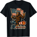 Bigfoot Rock Merica American Flag Patriotic 4Th Of July