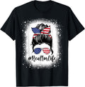 Realtor Life Real Estate Patriotic Usa Messy Bun Bleached