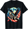 American Bald Eagle And Wolf Usa Flag 4Th Of July