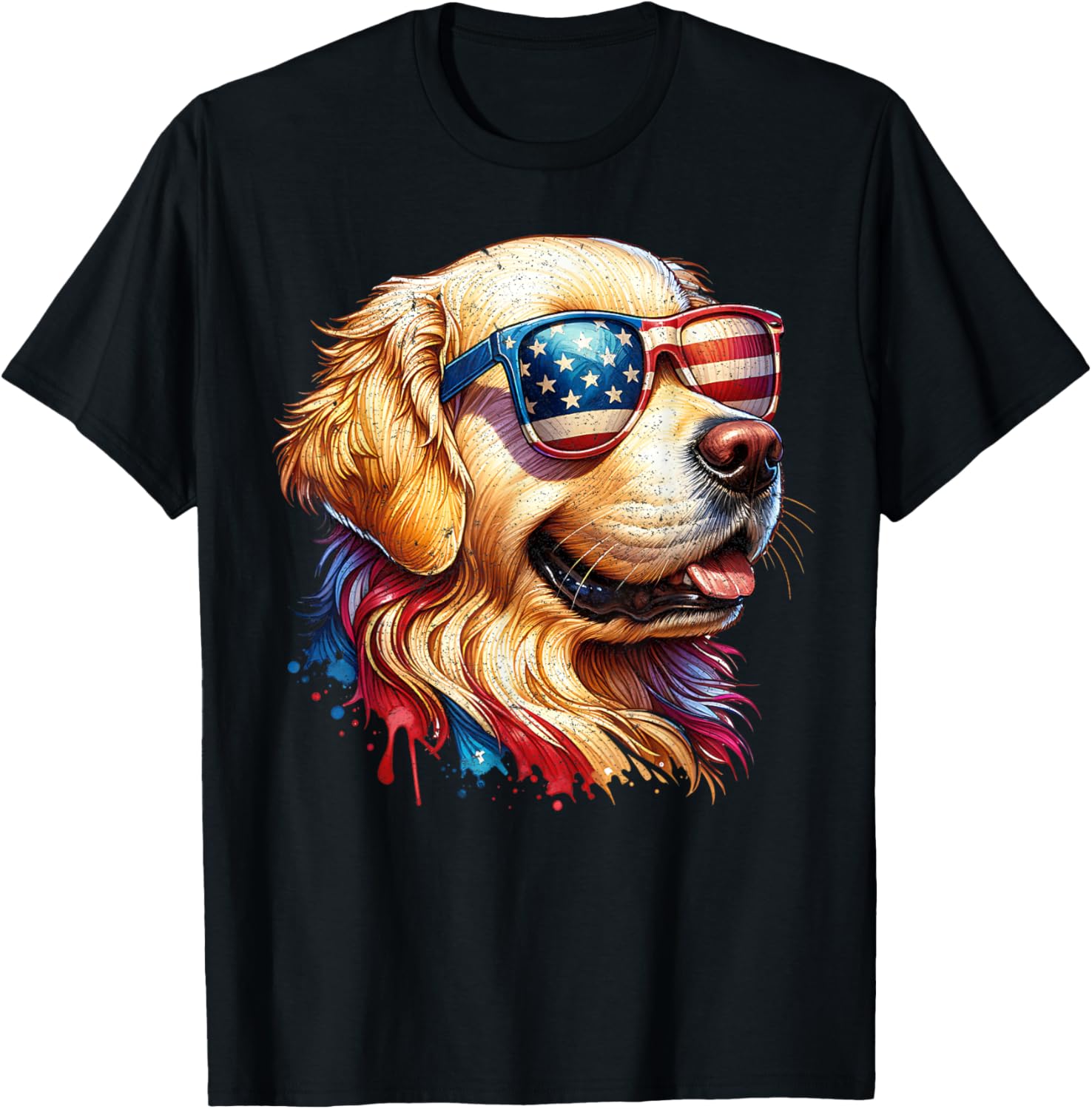 Funny Golden Retriever 4Th Of July Merica Usa Flag Dog Lover