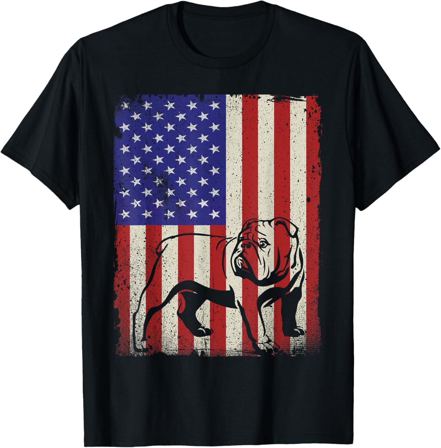 American Flag Best English Bulldog Dad Ever Tee Dog Dad