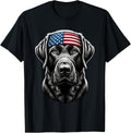 Black Labrador Patriotic Lab 4Th Of July Usa American Flag