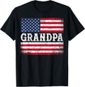 Grandpa Vintage Usa Flag Patriotic 4Th Of July T Shirt