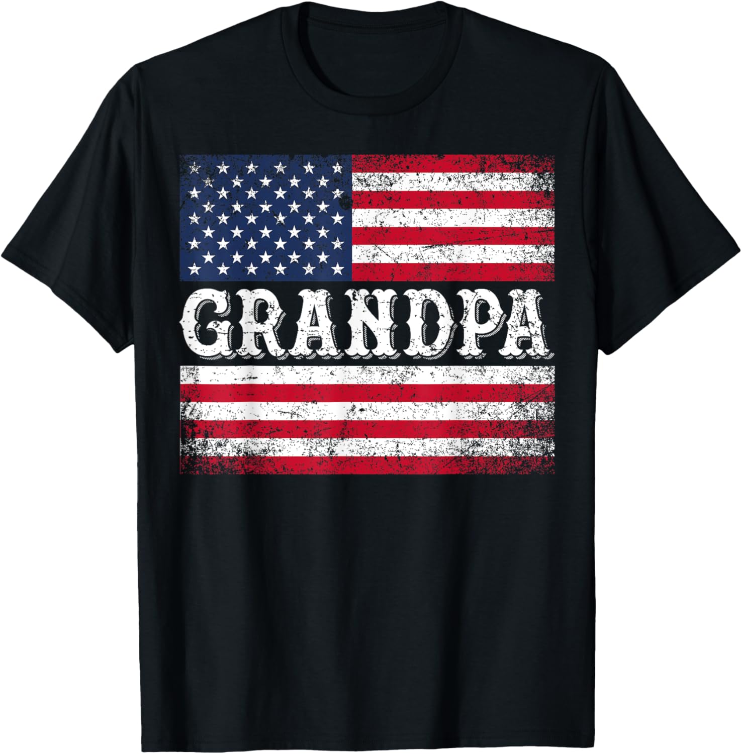 Grandpa Vintage Usa Flag Patriotic 4Th Of July T Shirt
