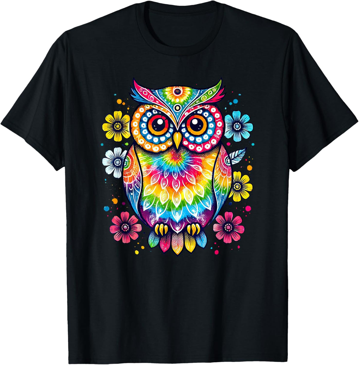 Owl Artwork Flower Colorful Tie Dye Lover Shirt for Men Women 312