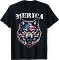 Patriotic Wolf Usa Flag Merica 4Th Of July