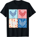 Patriotic Floral Chicken 4Th Of July Farm Girls Usa Farmer