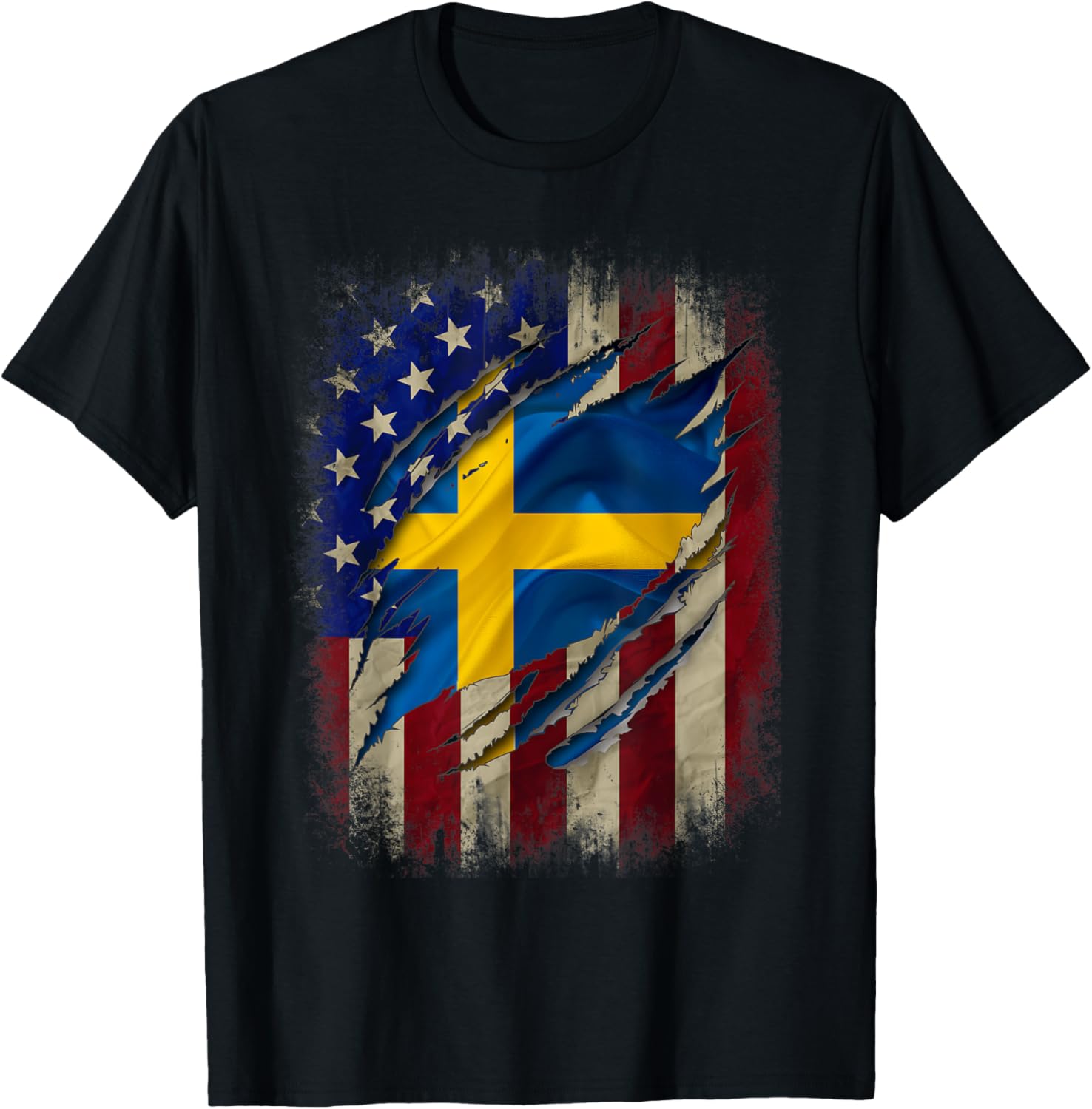 Swedish American Flag Tshirt Swedish Blood Inside Me Shirt