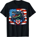 Patriotic Red Blue Usa Flag American Alligator 4Th Of July