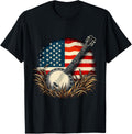 Banjo Player 4Th Of July American Flag Vintage