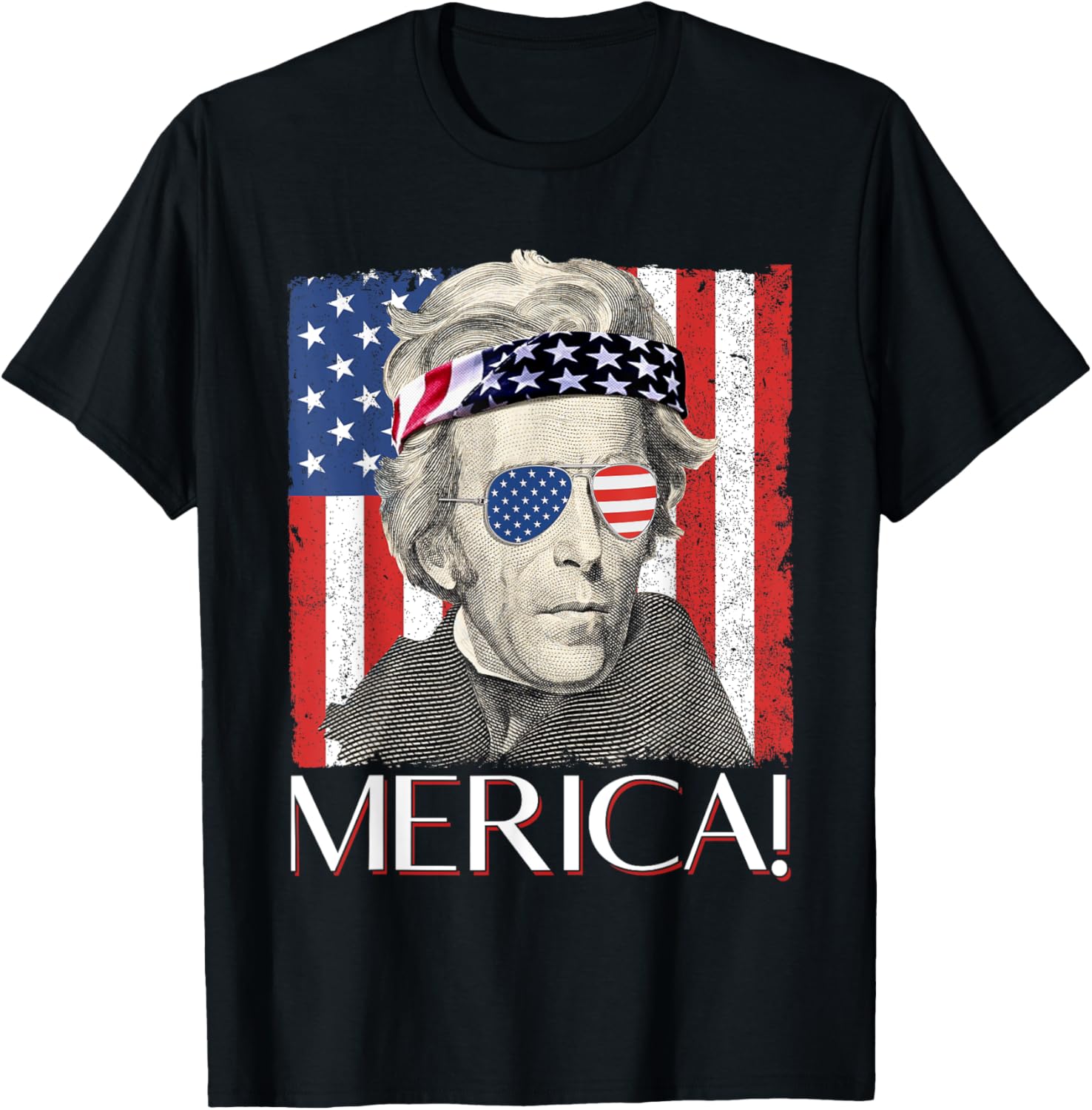 Andrew Jackson Merica Patriotic American Flag 4Th Of July