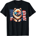 Pomeranian Dogs American Flag Sunglasses Patriotic Vintage