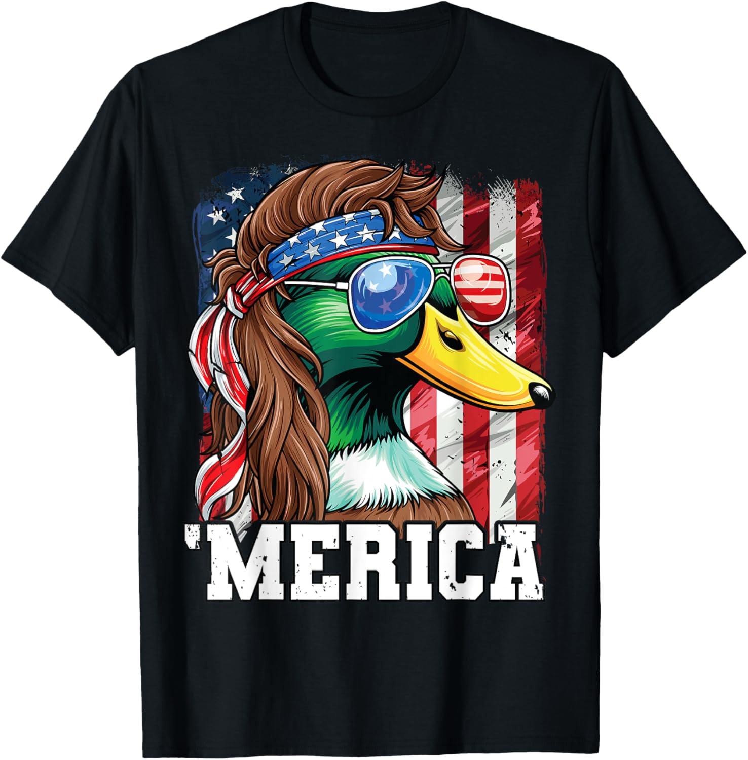 Merica Usa American Flag Patriotic 4Th Of July Duck Hunting