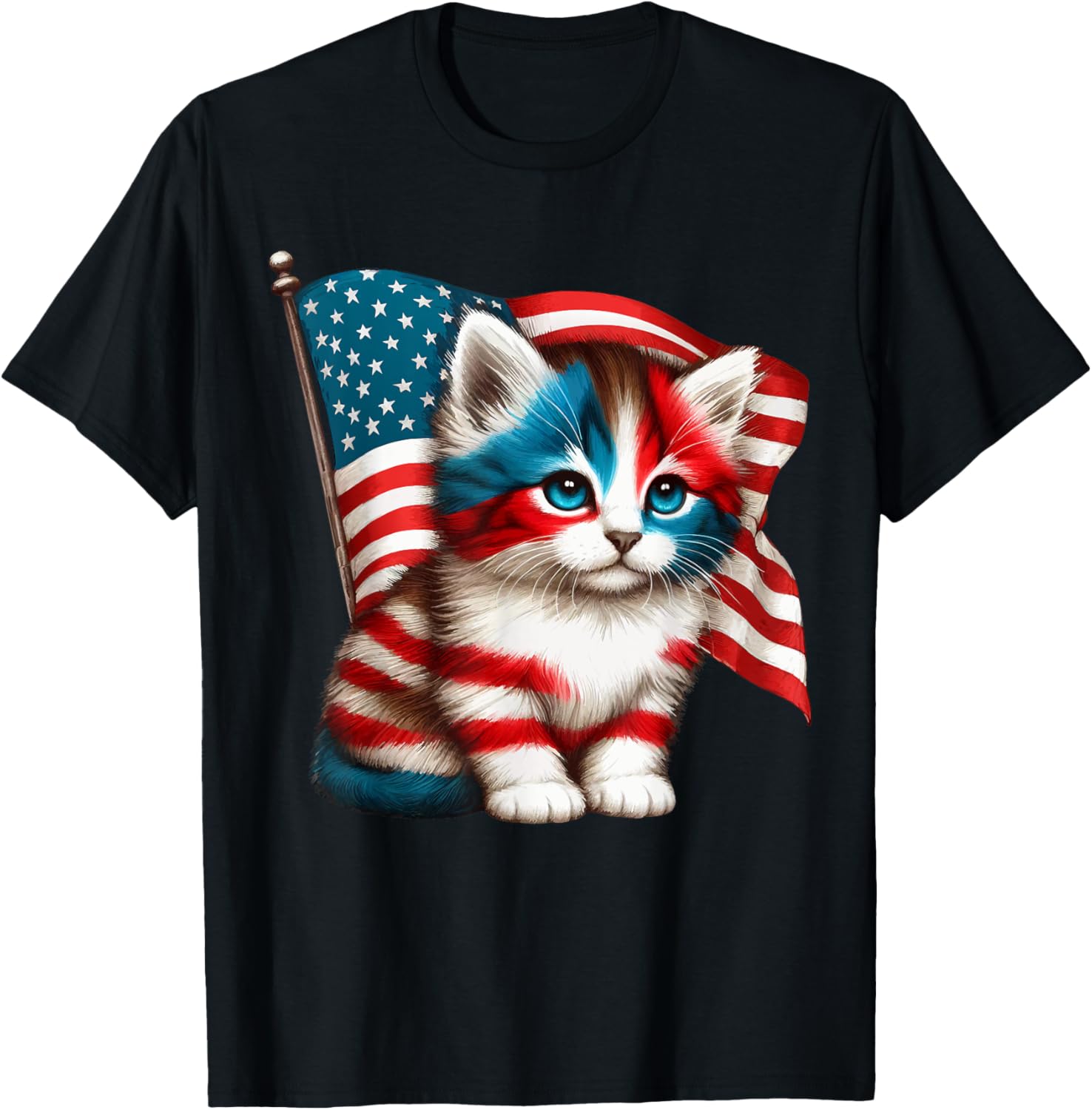 Memorial Day Cat 4Th Of July Usa Flag Men Women