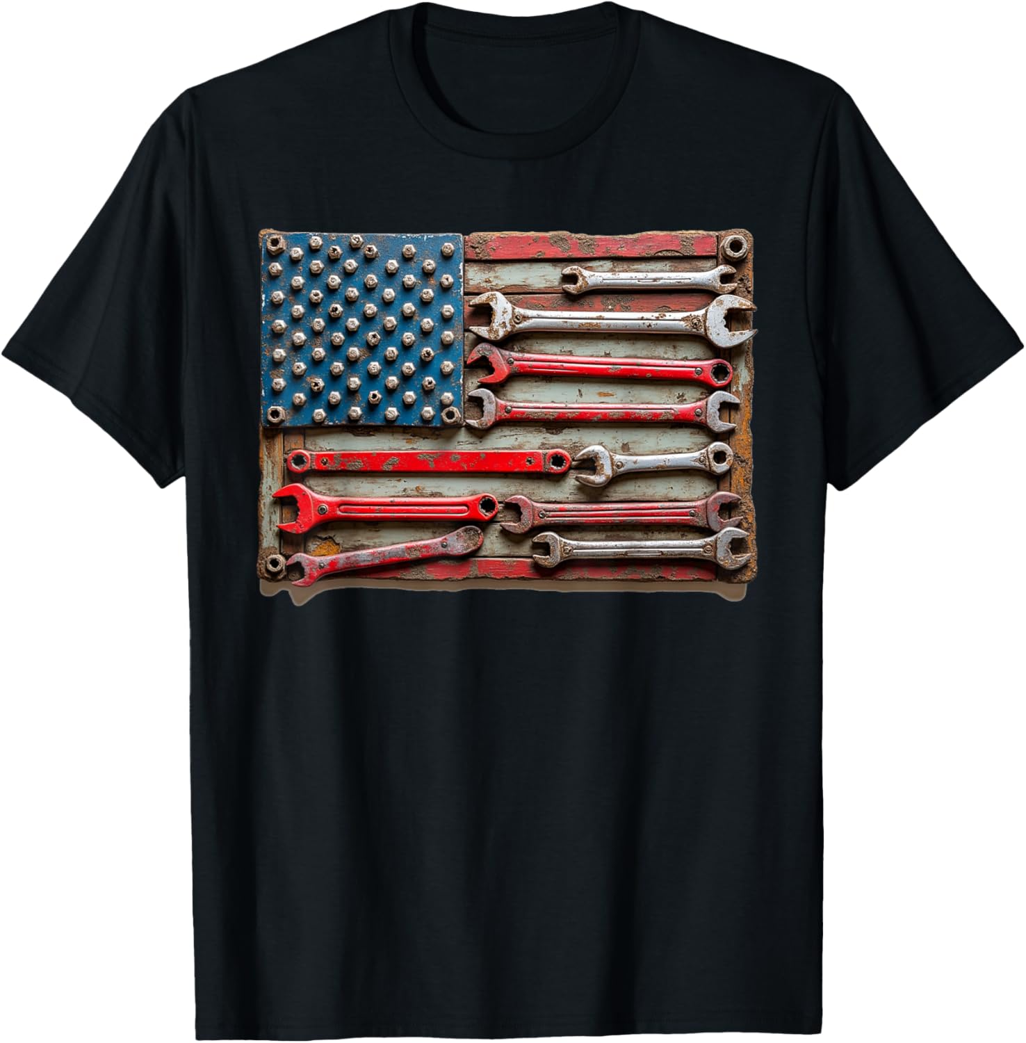 Vintage Mechanic Flag Usa American Patriotic Flag Car Mens