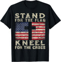 Christian Patriotic American Flag Stand Flag Kneel Cross